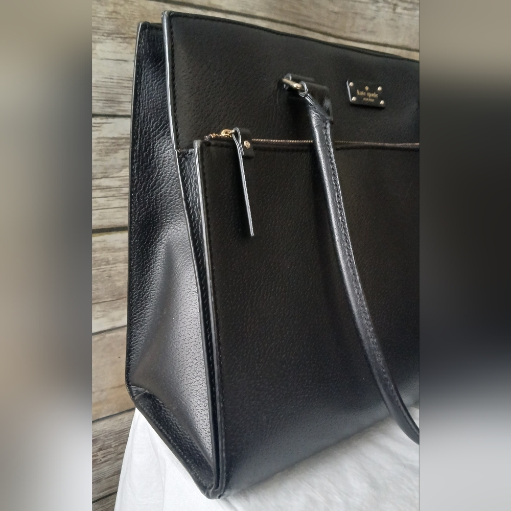 Kate Spade Black Leather Tote Bag - Picture 3 of 16